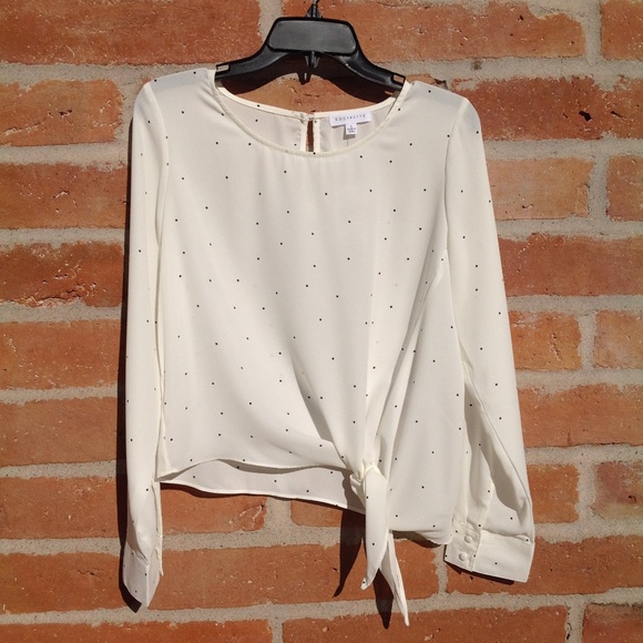 Socialite Tops - White with black polka dots Nordstrom long sleeve